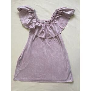 Umgee Off the Shoulder Dress Acid Wash Size Medium Pink Size Medium